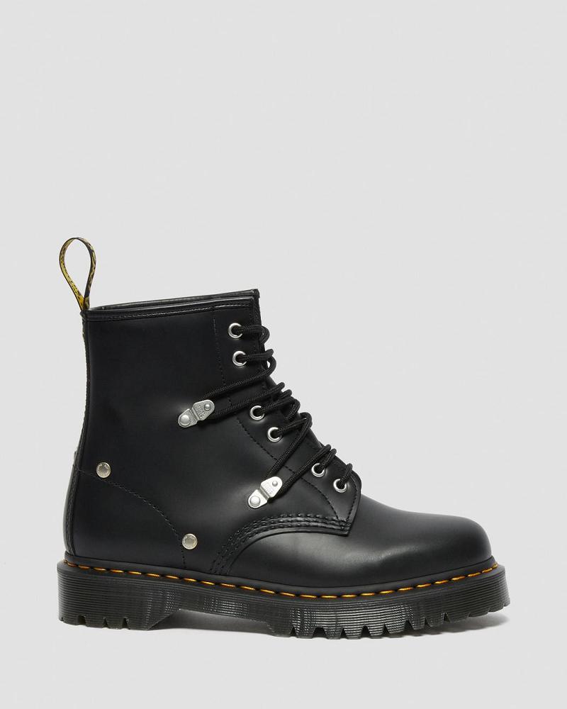 Men's Dr Martens 1460 Bex Stud Leather Lace Up Boots Black | AU 503RVD